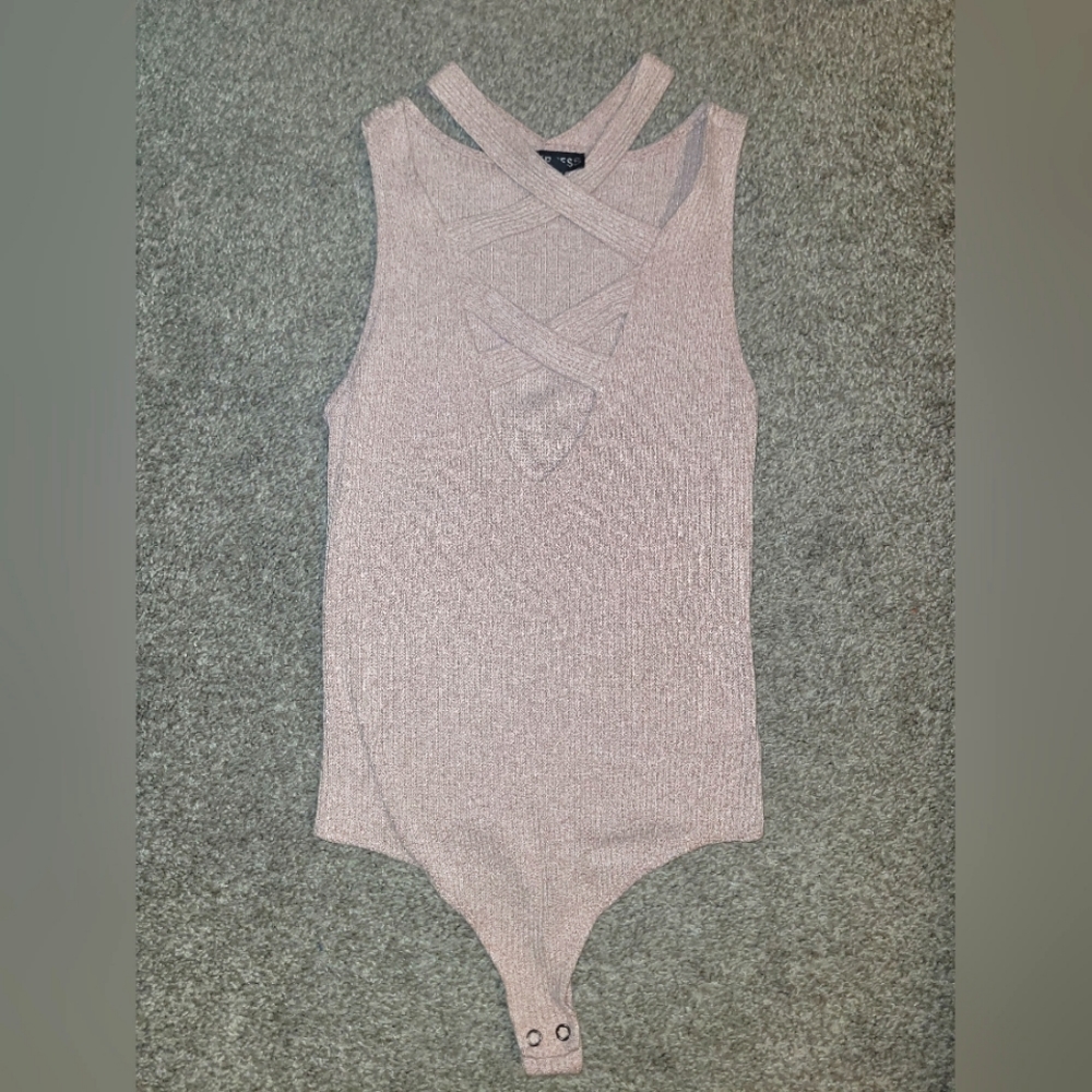 Express deep V cross‎ front bodysuit